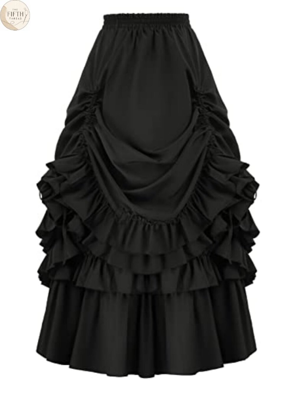 Belle Poque Victorian Steampunk Ruffle Skirt High Waist Gothic Cosplay
